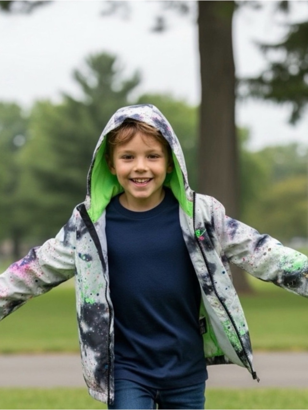 (ANY 2/$25) NIKE JUST DO IT Paint Splatter Lightweight Jacket  7, (6 to 7 Years)